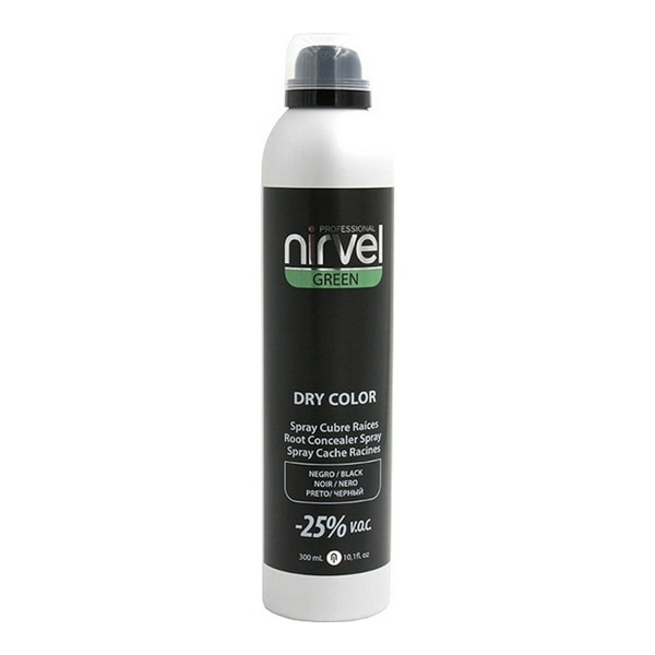 Dekkspray for grått hår Grønn Tørr Farge Nirvel Grønn Tørr Svart (300 ml)