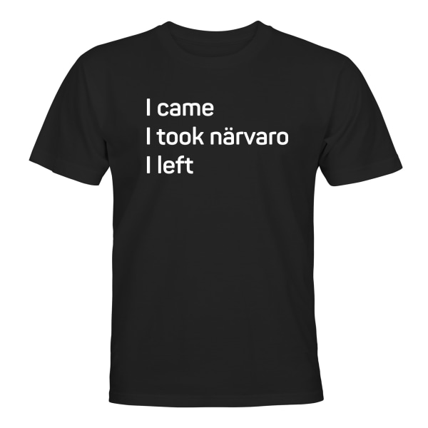 I Came I Took Närvaro I Left - T-SHIRT - UNISEX Svart - 5XL