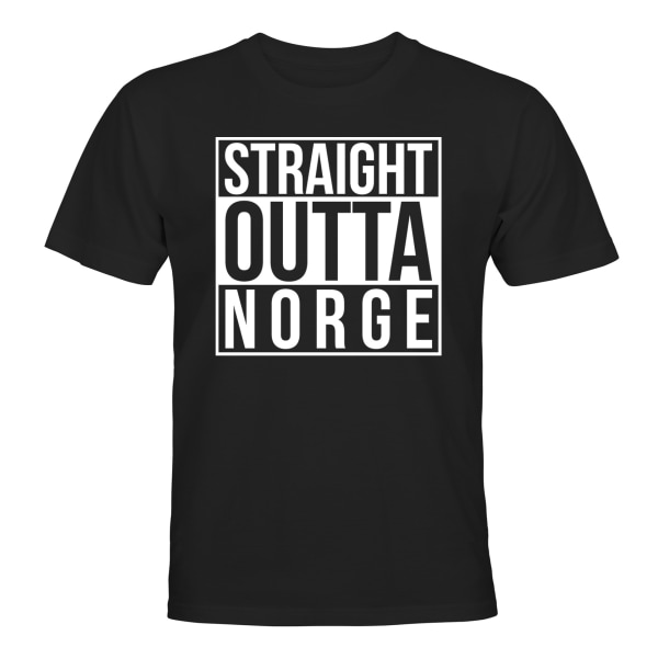 Straight Outta Norge - T-SHIRT - HERR Svart - 2XL
