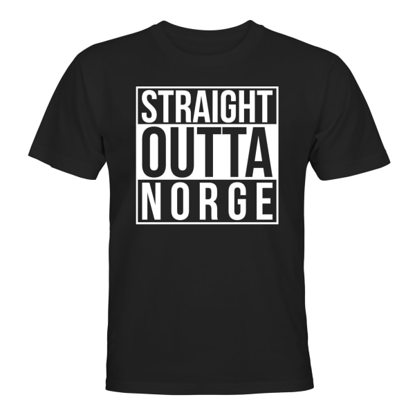 Straight Outta Norge - T-SHIRT - UNISEX Svart - 2XL