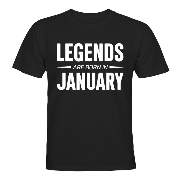 Legends Are Born In January - T-SHIRT - MÆND Svart - 2XL