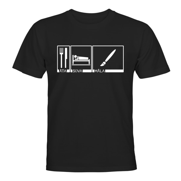 Äta Sova Måla - T-SHIRT - UNISEX Svart - L