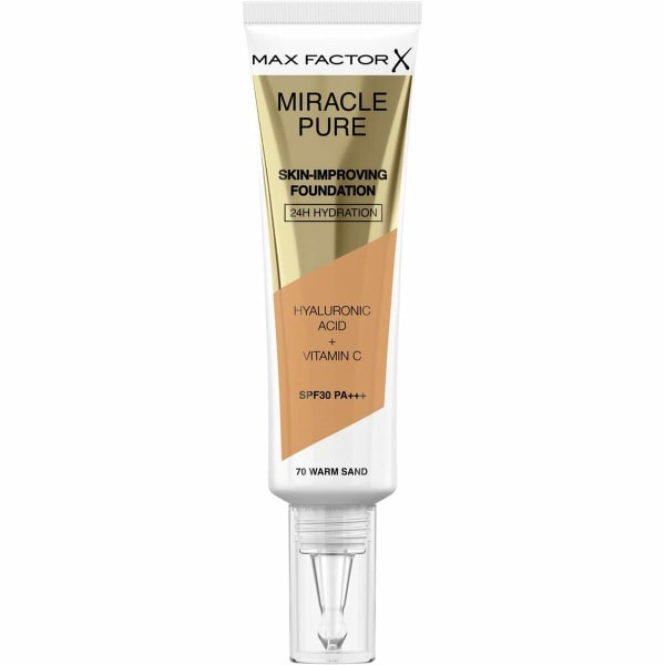 Flytande makeupbas Max Factor Miracle Pure Spf 30 Nº 70-warm sand 30 ml
