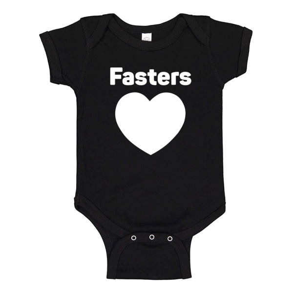 Fasters Hjärta - Baby Body svart Svart - Nyfödd
