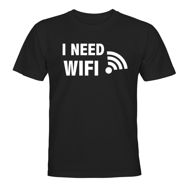 Jeg trenger WIFI - T-SHIRT - HERRE Svart - S