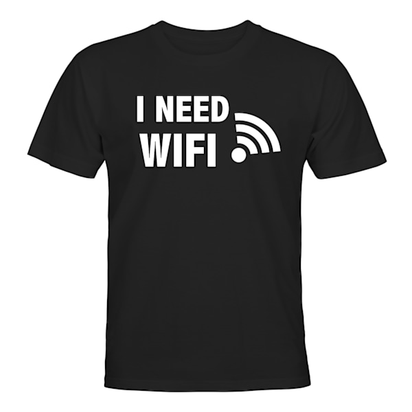 Tarvitsen WIFI - T-PAITA - MIESTEN Svart - L