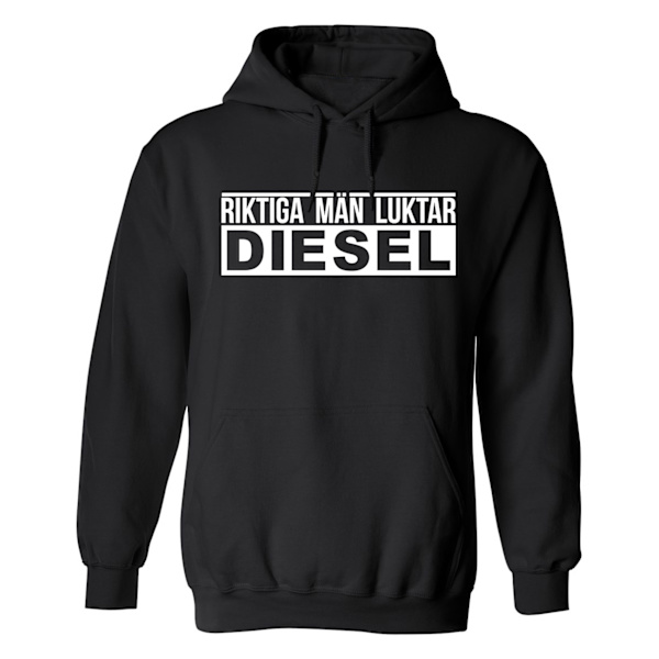 Riktiga Män Luktar Diesel - Hoodie / Tröja - HERR Svart - 3XL