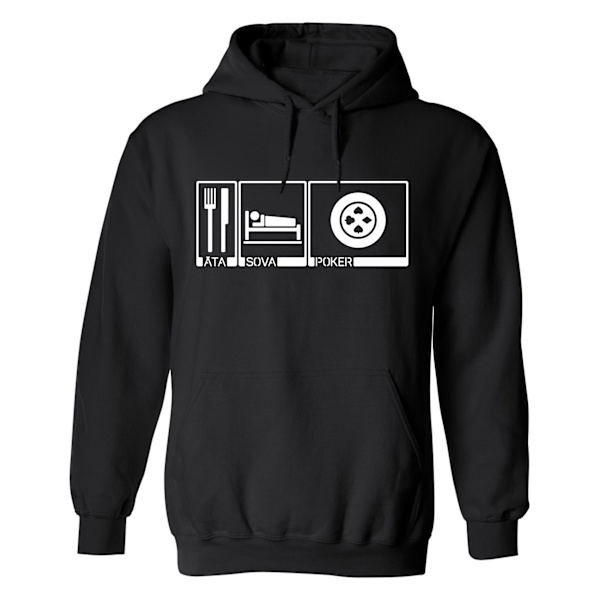 Äta Sova Poker - Hoodie / Tröja - HERR Svart - 3XL