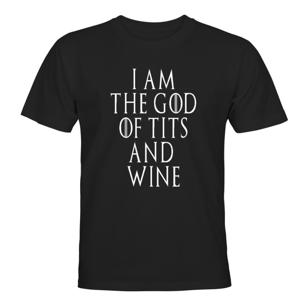 Jeg er guden for bryster og vin - T-SHIRT - UNISEX Svart - M