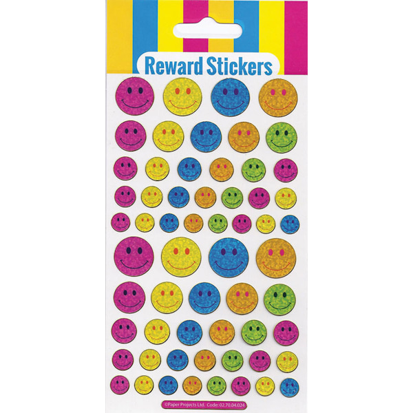 BIG SMILES SPARKLE STICKERS