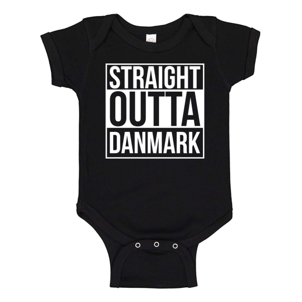 Straight Outta Denmark - Baby Body musta Svart - Nyfödd