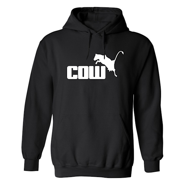 Cow - Hoodie / Tröja - DAM Svart - 3XL