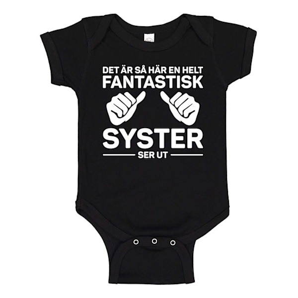 Fantastisk søster - Babykrop sort Svart - 24 månader