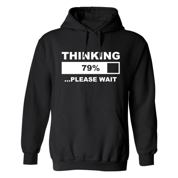 Thinking Please Wait - Hættetrøje / Sweater - MÆND Svart - 4XL