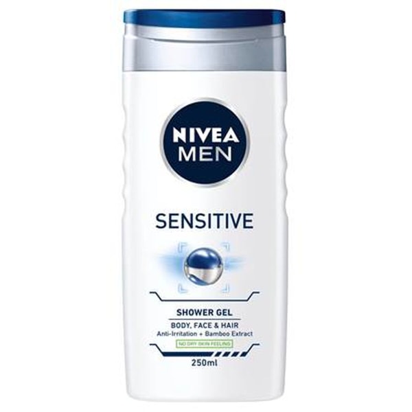 2-in-1 Geeli ja shampoo Nivea Men Sensitive 250 ml