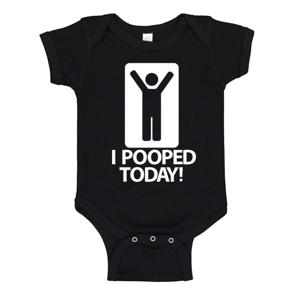 I Pooped Today - Baby Body svart Svart - 12 månader