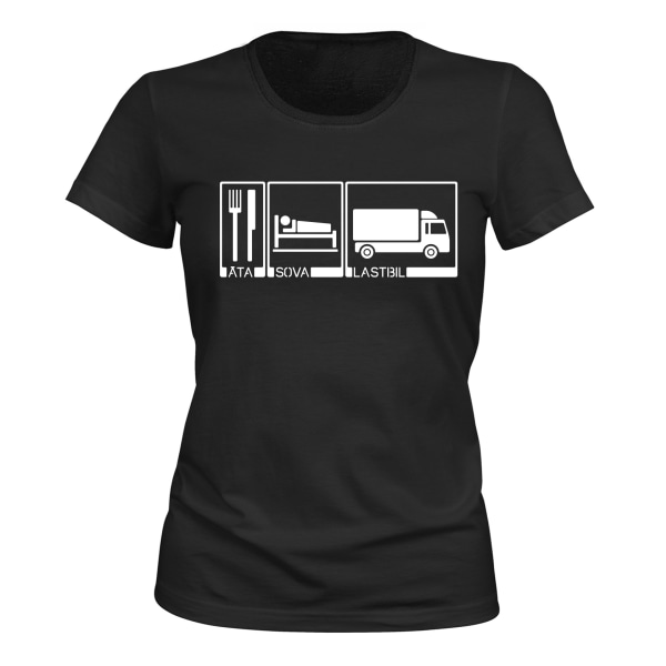 Eat Sleep Truck - T-SHIRT - DAME sort XS