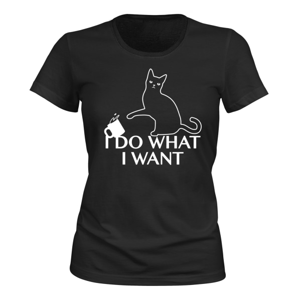 Cat I Do What I Want - T-SHIRT - DAME svart S