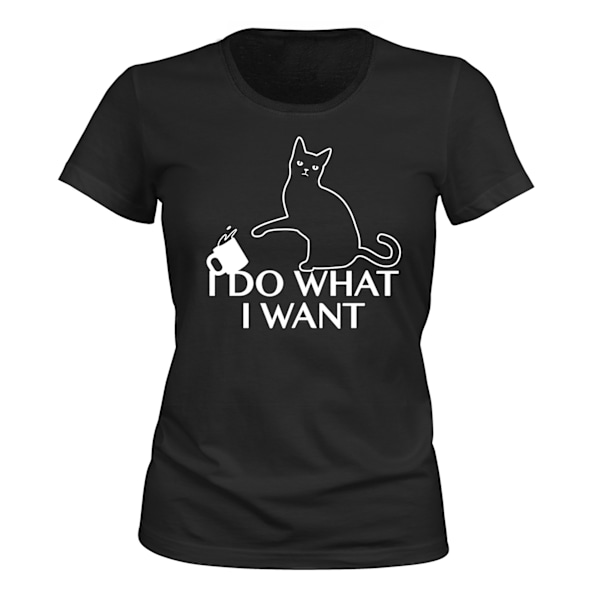 Cat I Do What I Want - T-SHIRT - DAME svart XL