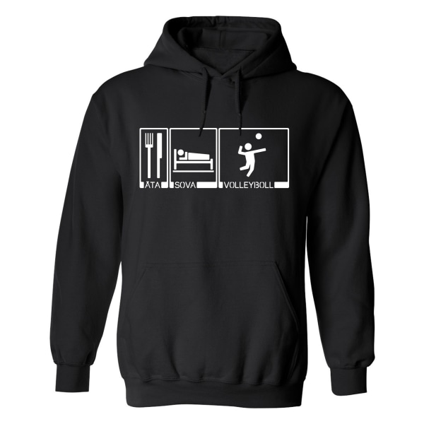 Äta Sova Volleyboll - Hoodie / Tröja - DAM Svart - 3XL