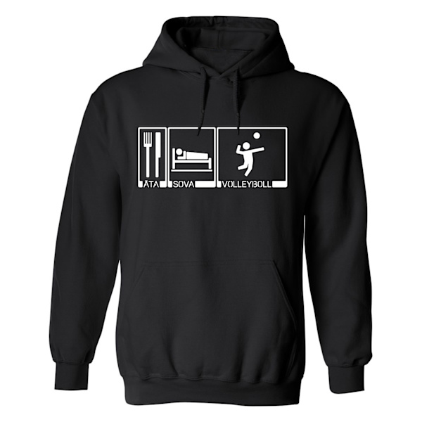 Äta Sova Volleyboll - Hoodie / Tröja - HERR Svart - 3XL