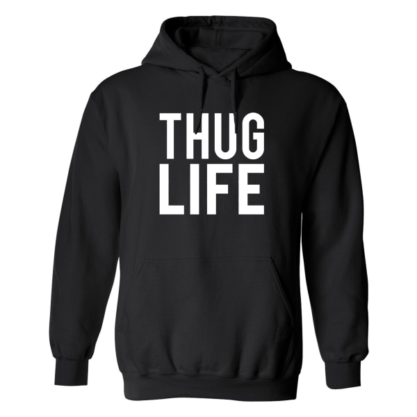 Thug Life - Hoodie / Tröja - HERR Svart - 3XL