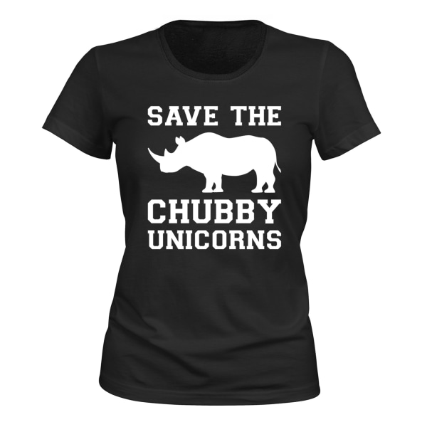 Save The Chubby Unicorns - T-SHIRT - DAME sort XL