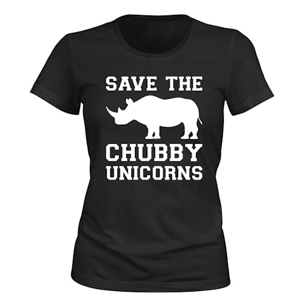 Save The Chubby Unicorns - T-SHIRT - DAME sort XL