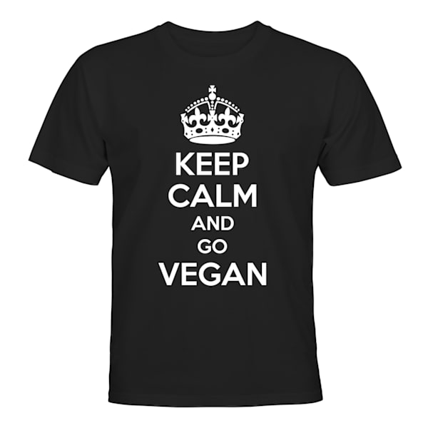 Keep Calm Go Vegan - T-SHIRT - UNISEX Svart - M
