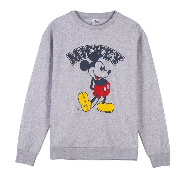 Sweatshirt uden hætte Unisex Mickey Mouse Grå XL