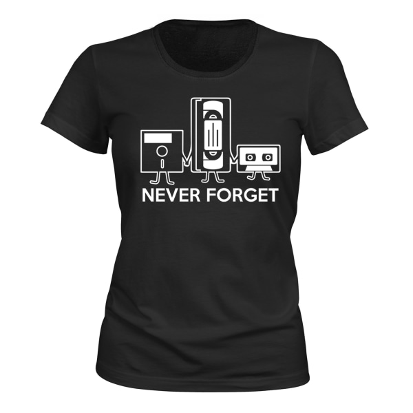 Never Forget Cassette Tape - T-SHIRT - DAME sort XS