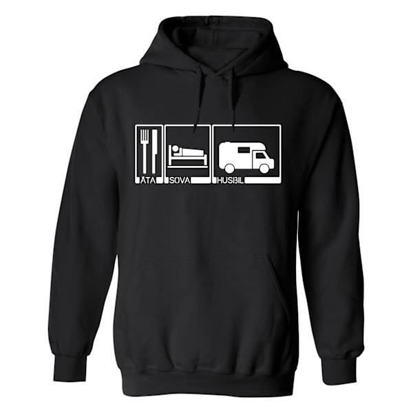 Äta Sova Husbil - Hoodie / Tröja - HERR Svart - 4XL