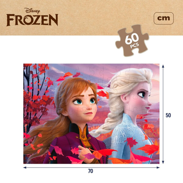 Barnpussel Frozen Dubbelsidig 60 Delar 70 x 1,5 x 50 cm (12 antal)