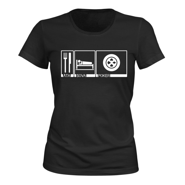 Eat Sleep Poker - T-SHIRT - DAME svart XS