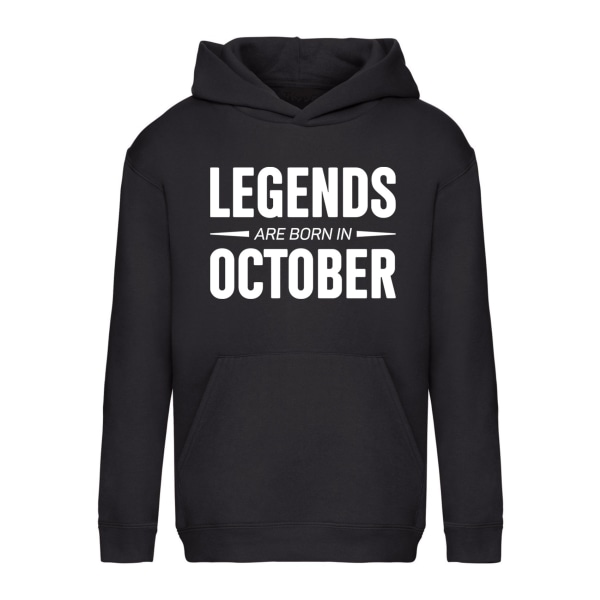 Legends Are Born In October - Hoodie / Tröja - BARN svart Svart - 116