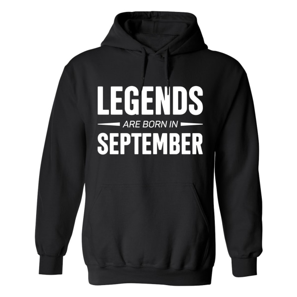 Legends Are Born In September - Hoodie / Tröja - HERR Svart - 3XL
