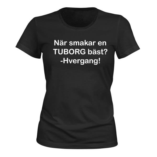 Hvornår smager Tuborg bedst - T-SHIRT - DAME sort XXL