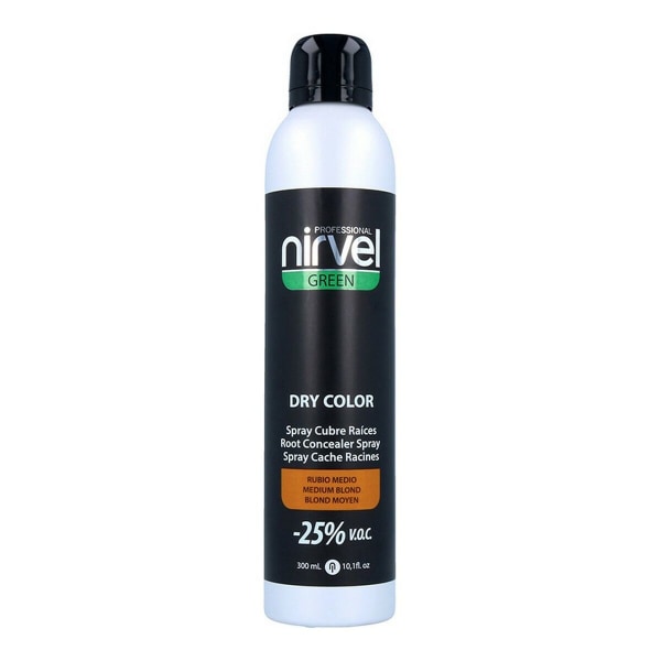 Dekkspray for grått hår Grønn Tørr Farge Nirvel Grønn Tørr Medium Blond (300 ml)