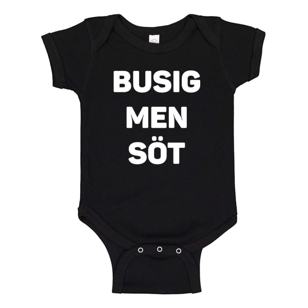 Busig Men Söt - Baby Body svart Svart - 6 månader