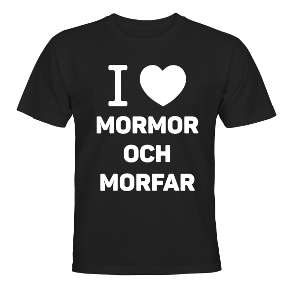 Jeg elsker bedstemor og bedstefar - T-SHIRT - BØRN sort Svart - 142 / 152