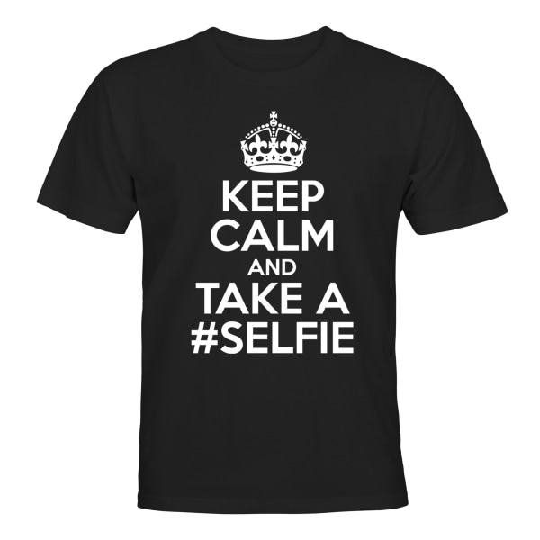 Hold deg rolig og ta en selfie - T-SHIRT - HERRE Svart - 4XL