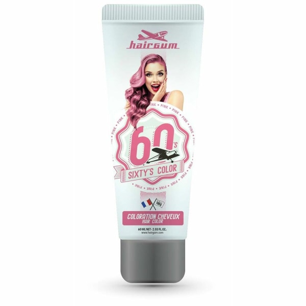 Semipermanent hårfärg Hairgum Sixty's Color Rosa (60 ml)