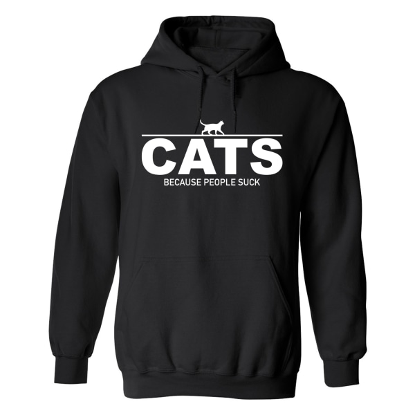 Cats Because People Suck - Hoodie / Tröja - HERR Svart - 5XL