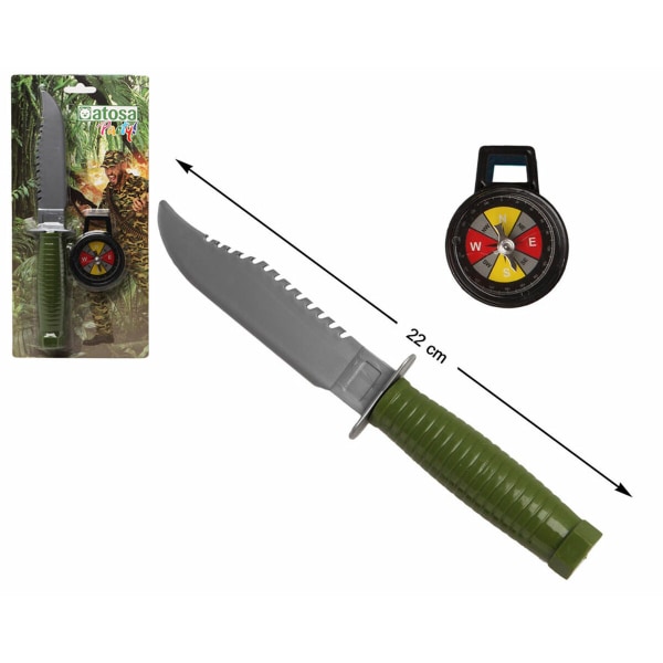 Kniv Plast 22 cm Kompass Grön Kamouflage
