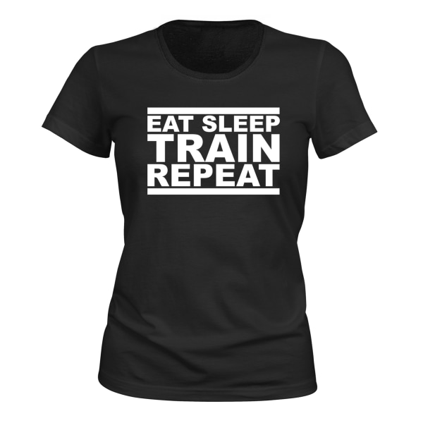 Eat Sleep Train Repeat - T-SHIRT - DAME sort XL
