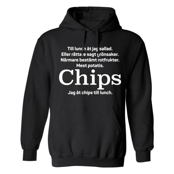 Jag Åt Chips Till Lunch - Hoodie / Tröja - HERR Svart - 4XL