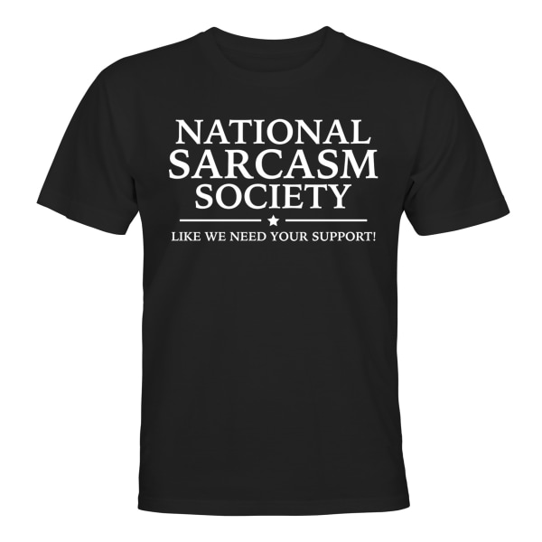 National Sarcasm Society - T-SHIRT - UNISEX Svart - 2XL