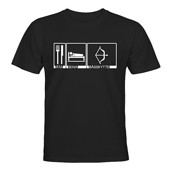 Eat Sleep Bueskydning - T-SHIRT - MÆND Svart - M