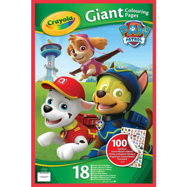 CRAYOLA PAW PATROL GIANT COLOURING PAGES WITH STICKERS