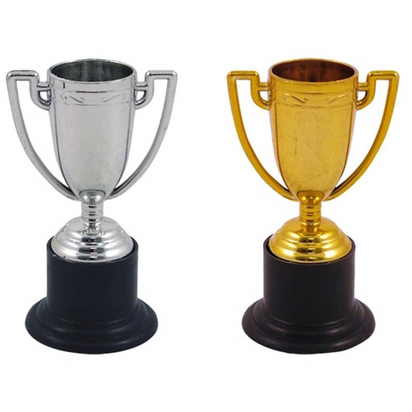 MINI 10CM GOLD AND SILVER TROPHY